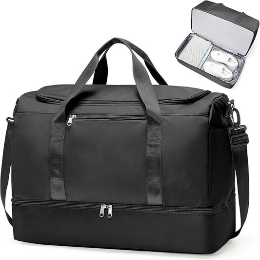 Extra Large Travel Duffel Bag, Carry-On Weekender Bags for Women Travel | Overnight Weekend Bag with Shoes Compartment for Travel Business Trips Sport Hospital by SYCNB
