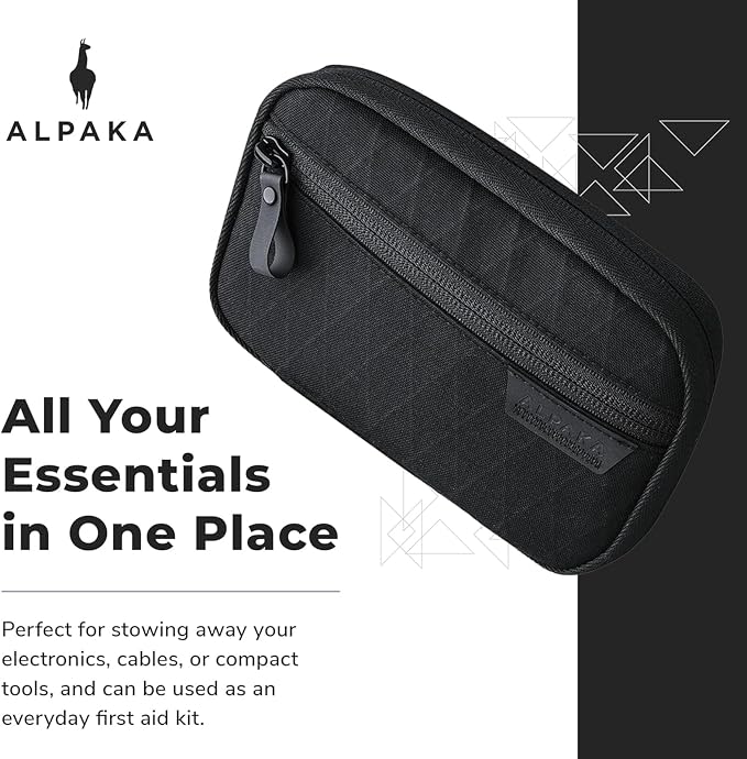 ALPAKA Admin Pouch EDC Organizer Tool Pouch Black X-Pac X42 | Smooth Zipper, Weatherproof Storage for Electronics, Cables, Travel Accessories - Image 2