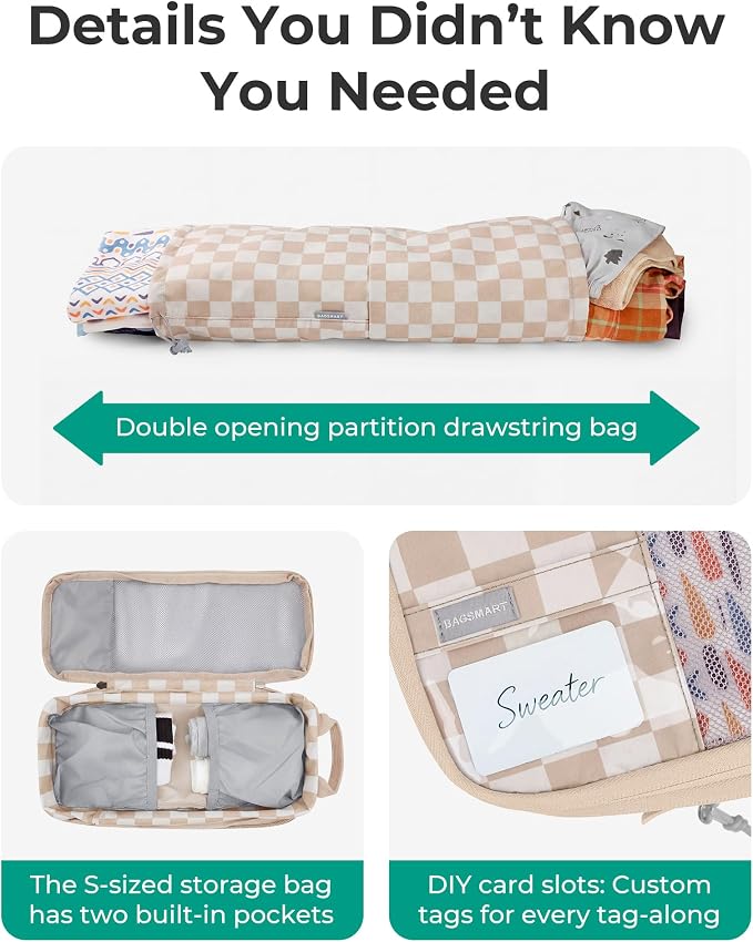 BAGSMART 6 Set /4 Set/2 Set Compression Packing Cubes for Travel, Lightweight Luggage Organizer Bags, Durable Space Saver Bags Travel Essentials - Image 6