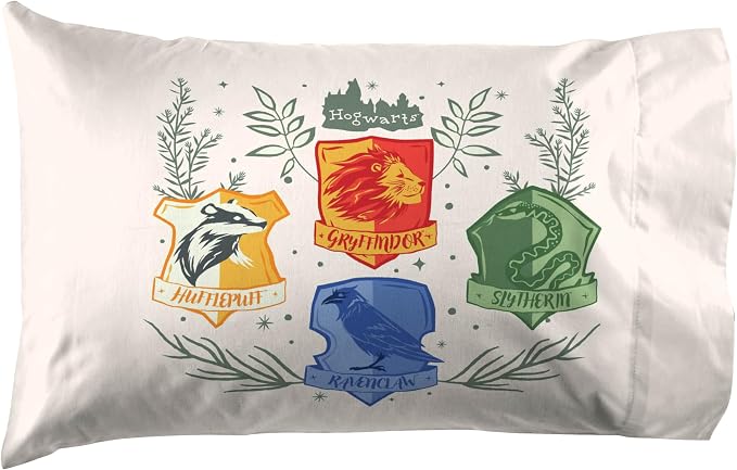 Jay Franco Sheet Set with Fitted, Flat Sheets & Pillow Cover - Ultra-Soft Bedding with Pillowcase for Room Decor, Multi - Harry Potter, 3 Piece Twin - Image 3