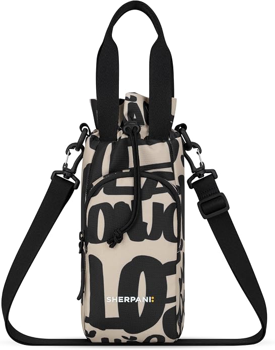 Sherpani Izzie, Water Bottle Crossbody, 32oz Bottle Carrier Bag | Bottle Holder Sling with Phone Pocket, Cross Body Drink Carrier Men Women, RFID Protection for Hiking Camping, Travel Gift by SHERPANI