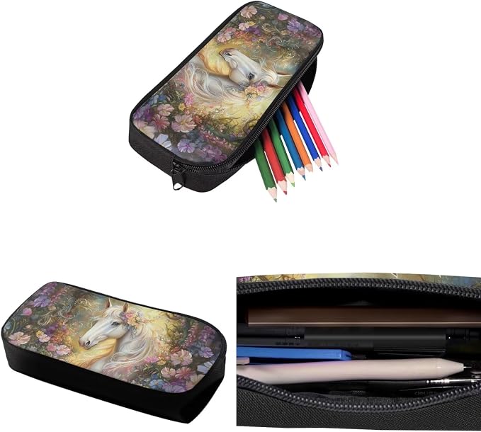 School Backpack for Teens with Leakproof Lunch Box Pencil Box Water Bottle Bag for School, Horse Floral Large Capacity Kids School Bag for Middle School - Image 6