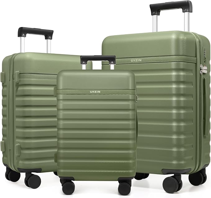 3 Piece Luggage Set, Durable ABS Hardshell Carry On Suitcase Set with Silent Spinner Wheels, YKK Zipper & TSA Lock, Lightweight Large Travel Checked Luggage,20/24/28 Inch by Unknown