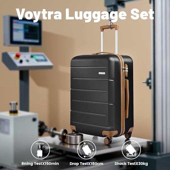 3 Piece 20" ABS Hardshell Suitcase Eco Friendly Travel Gear with Silent Dual Wheels, TSA Lock & YKK Zipper | Perfect for Nature Lovers & Sustainable Tourism (Green) - Image 2