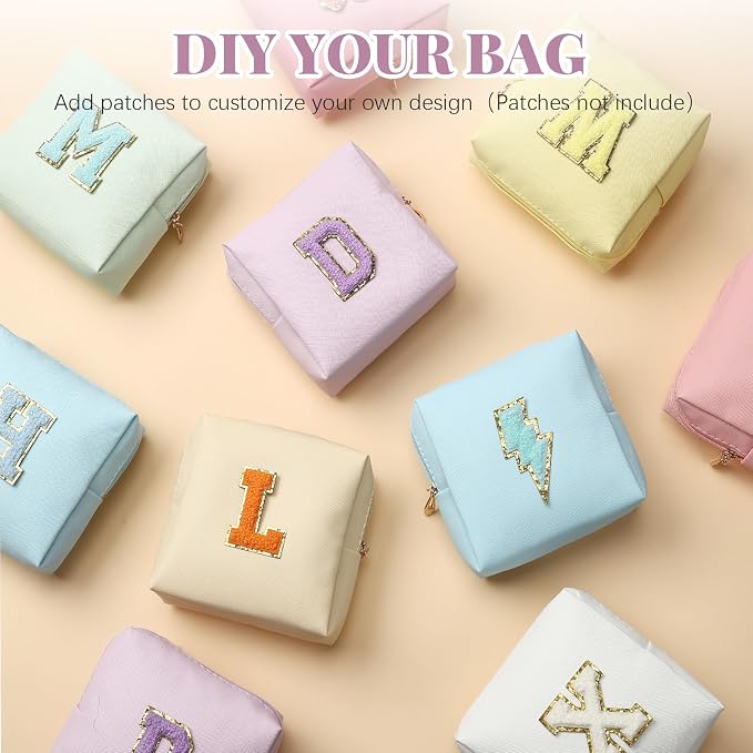 Kigeli 15 Pcs Makeup Bags PU Leather Aesthetic Cosmetic Pouches Waterproof Plain Toiletry Bags Makeup Pouches Bulk for Women Party Gift Travel Storage Organizer (Macaron Color,5.1 x 2 x 5.1 in) - Image 4