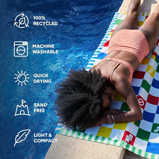Dock & Bay Beach Towel - Quick Dry, Sand Free - Compact, Lightweight - 100% Recycled - Includes Bag - Wild Card - Large (160x90cm, 63x35) - Image 2