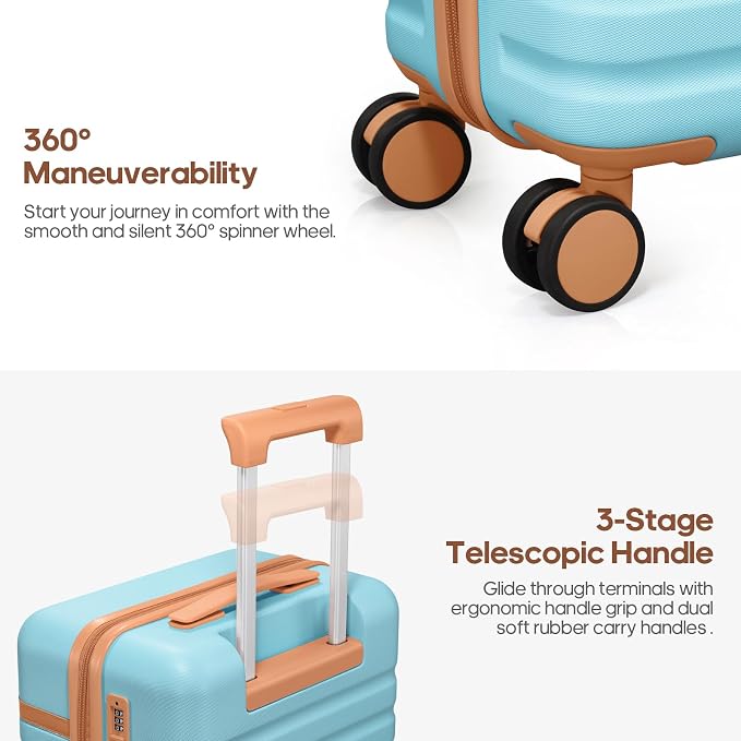 Luggage Sets 7 Piece, Durable Hardside ABS Carry on Luggage with Spinner Wheels & YKK Zipper TSA Lock, Large Checked Travel Suitcase With Backpack Set for Men and Women,20/24/28 Inch - Image 4