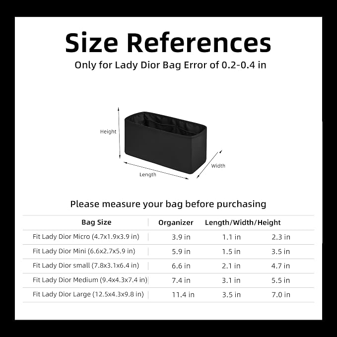 DGAZ Custom Silk Purse Organizer Insert for Lady-Dior Bag | Soft and Lightweight,Perfect Fit,Multi-pocket Storage,Bag Protector,Luxury Bag Care,Handmade,for Smooth Bag Organizer - Image 7