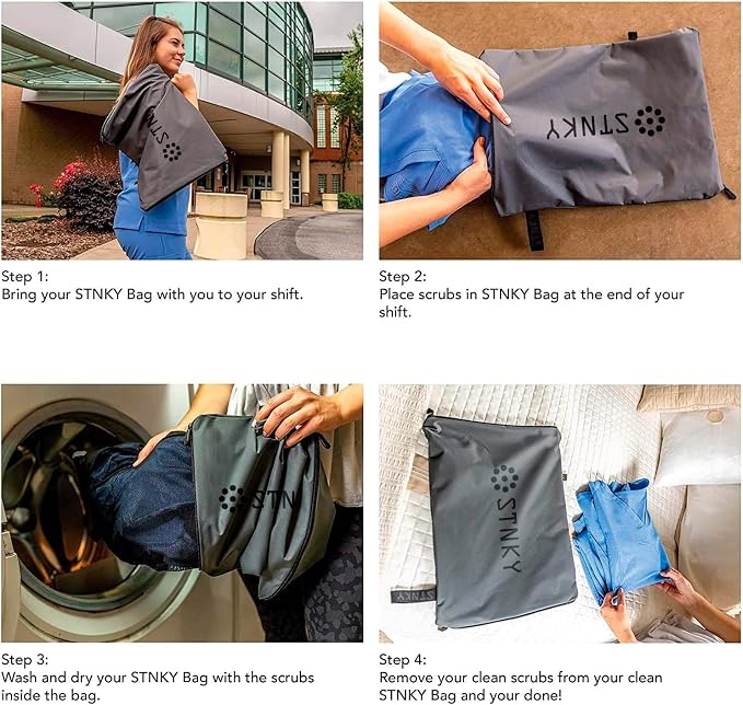 STNKY Bag Pro - Laundry Bags With Zips, Handles and Internal Mesh Bag for Travel, Yoga, Healthcare, Gym Kit, Laundry (XL, Grey) - Image 5