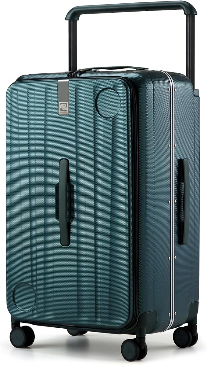 Hanke Multifunctional 26 Inch Hard Shell Suitcases with Wheels Travel Approved Luggage Large Rolling Suitcase Checked Luggage for Women Men(Blackish Green) by Hanke