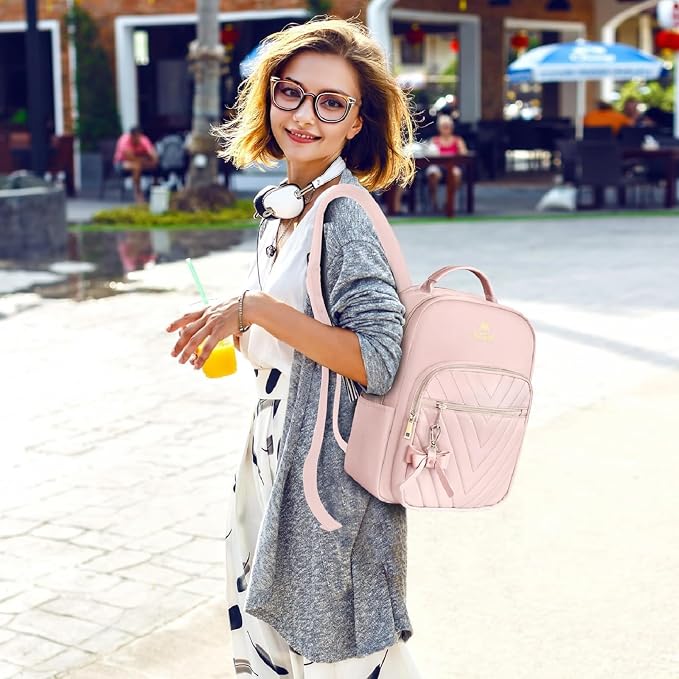 MATEIN Pink Mini Backpack, Fashion Cute Bookbag Purse for Women, 2pcs Sets | Waterproof Lightweight Small Daypack, Ladies Teen Girls Casual Daily Shoulder Bag, Handbags for Travel Work School College - Image 8