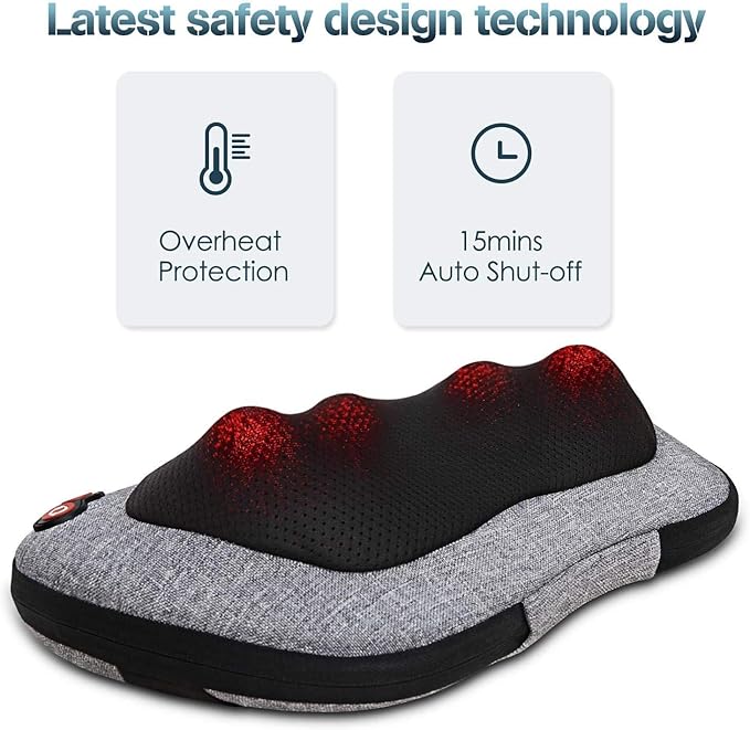 VIKTOR JURGEN Shiatsu Back Massager with Heat – Deep Tissue Massage for Neck, Shoulder, Leg, Upper & Lower Back Pain Relief, Electric Kneading 3D Massage Pillow Gifts for Men Women Dad, Mom, Christmas