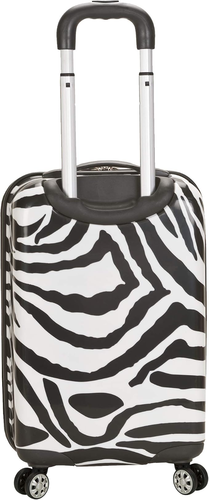 Rockland Safari Hardside Spinner Wheel Luggage, Carry-on 20", Zebra - Image 3
