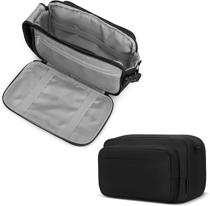 Hynes Eagle 9L Large Toiletry Bag for Men Women Durable Travel Shaving Dopp Kit Water-Resistant Makeup Bag Organizer Case for Grooming Accessories Black by HynesEagle