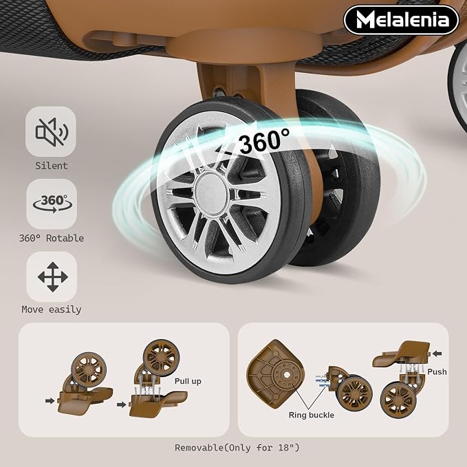 Melalenia Luggage Sets 4 Piece Suitcase Set,Hard Shell Carry on Luggage Travel Suitcases with Spinner Wheels and TSA Lock, Lightweight Luggage Set for Women - Image 3