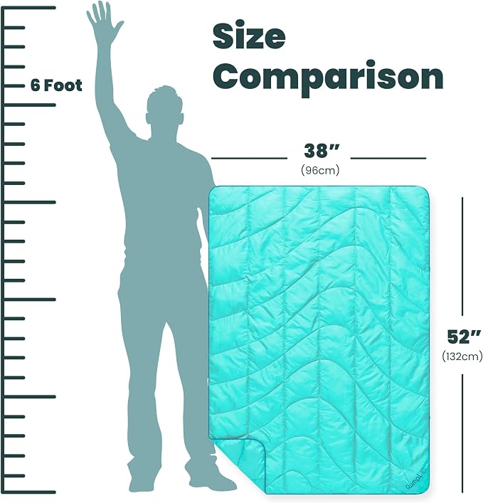 Rumpl Travel Puffy Blanket, Ultra-Packable Travel-Size Warmth and Comfort, Seafoam - Image 8
