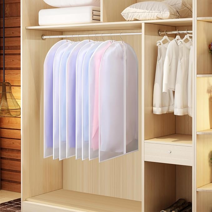 Garment Bag Suit Bags for Storage with Zipper 40 inches Clear Dust-Proof Clothes Cover Bag for Suit, Coat, Dress Closet Clothes Storage- Set of 20 [Upgraded Version] - Image 3