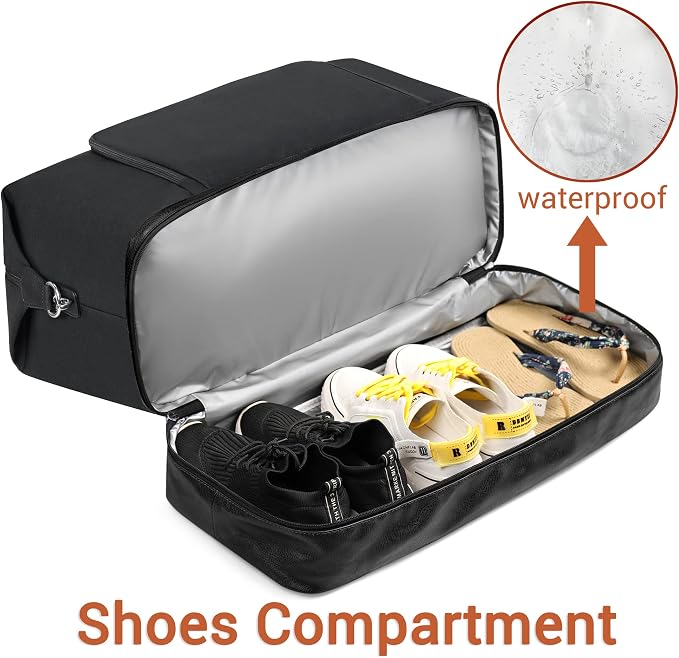 Travel Weekender Bag for Women, 21" Overnight Bag with Shoe Compartment 50L Large Travel Duffel Bag Carry On Tote for Weekend, Overnight, Business Trips, Water Resistant - Image 3
