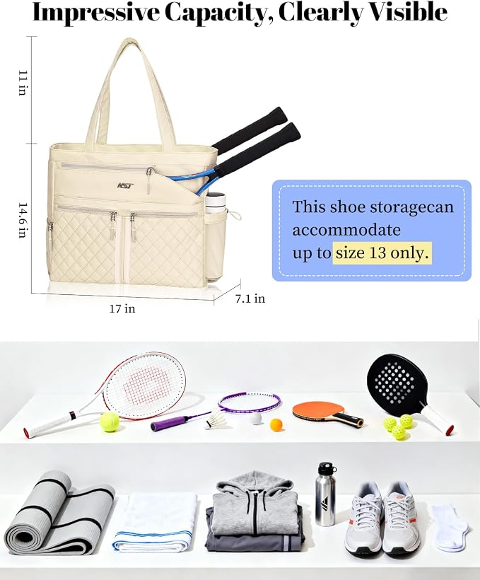 Tennis Bags for Women, Tennis Bag Holds 2 Rackets, Gym Bags with Ventilated Shoe Compartment, Suitable for Pickleball Tennis Badminton - Image 2