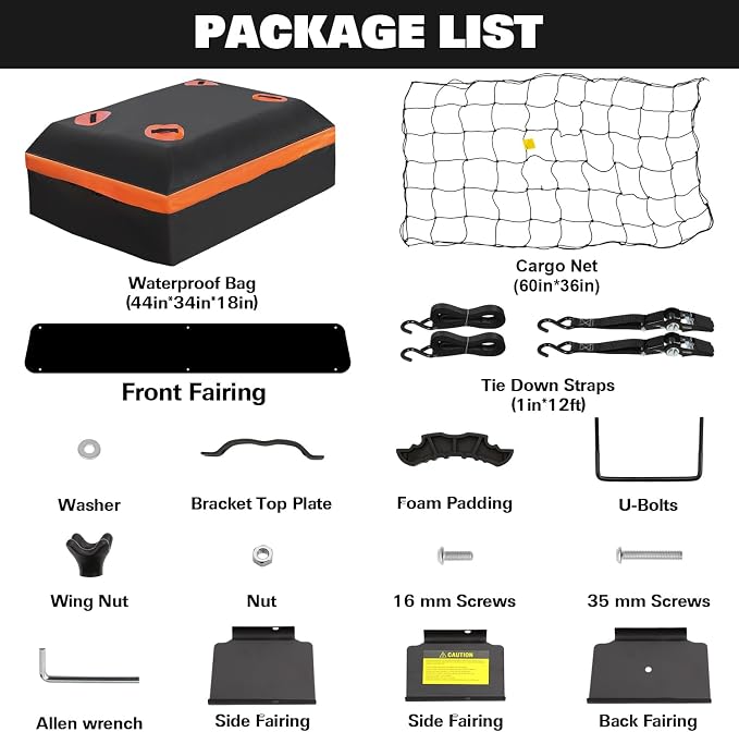 WEIZE Roof Rack Carrier Basket Universal Rooftop 64" x 39" x 5" Large Size Roof Rack + Waterproof Bag, Cargo Net with Attachment Hooks, Ratchet Straps for SUV, Truck - Image 2