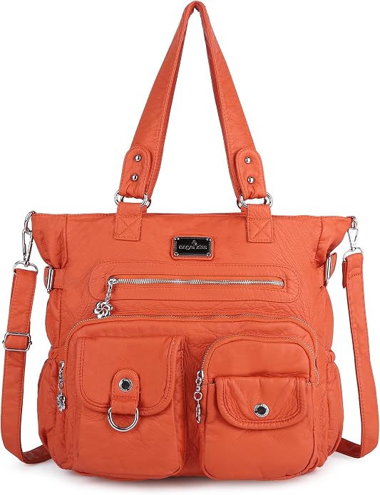 Angelkiss Purses Handbags for Women PU Tote Satchel Bags for Women Pockets Shoulder Bags… | PU by AngelKiss