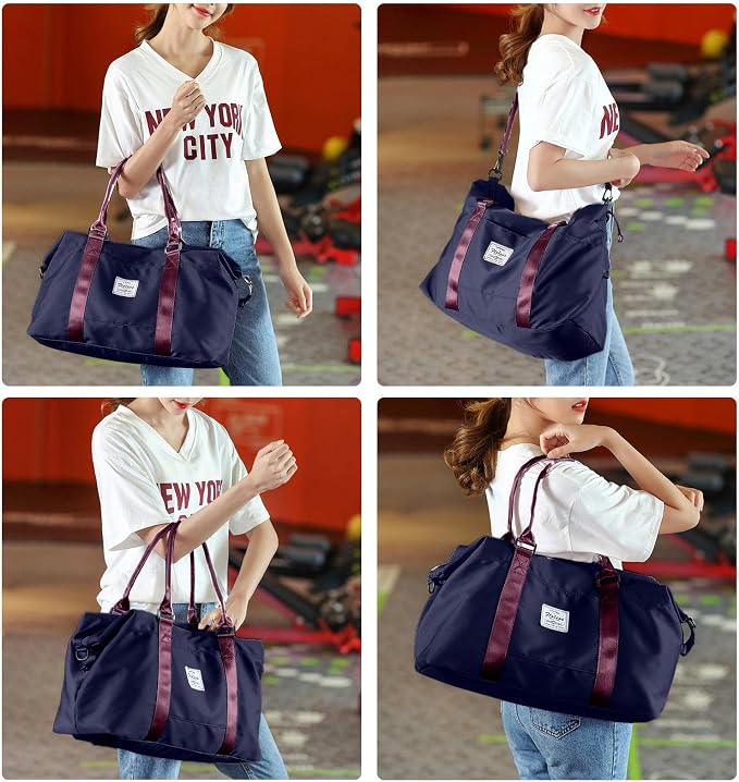 Travel Duffel Bag, Carry On Overnight Weekender Bags for Women | Travel Bag with Wet Pocket & Trolley Sleeve, For Spirit Airlines 18x14x8 Personal Item Bag - Image 6