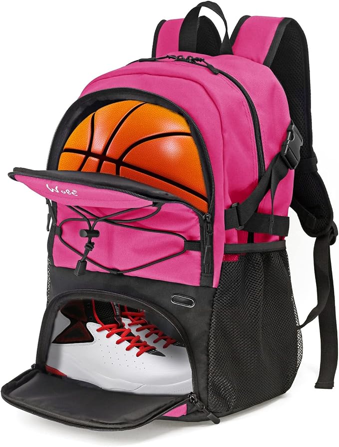 WOLT Basketball Backpack Large Sports Bag with Separate Ball Holder & Shoes Compartment, Best for Basketball, Soccer,Gym by WOLT