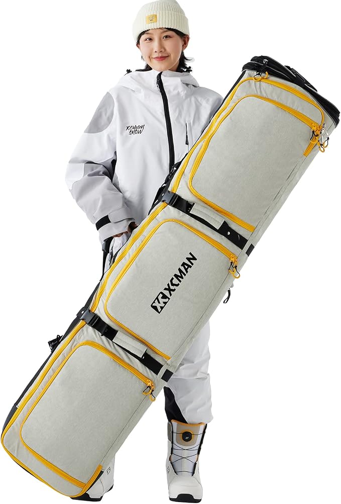 XCMAN Padded Snowboard Bag Expandable Snowboard Bag for Air Travel Adjustable Ski Bag Length 63-75In by XCMAN