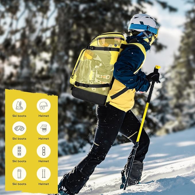 Maelstrom Ski Boot Bag,55L Large Ski Boots Travel Backpack for Men Women,Waterproof Snowboard Boot Bag for Skis Accessories - Image 7