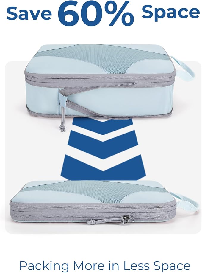Bagsmart Compression Packing Cubes, Travel Bag Cruise Ship Essentials | Lightweight, Compressible Suitcase Organizer Set fit Standard Carry-On & Checked Luggage, 6 Set, 14 Set Washable Packing Bags - Image 4