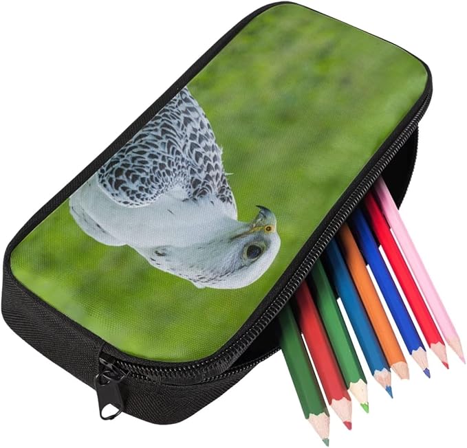 Kids Novelty Animal Backpack and Lunch Box for Boys Girls Student Lightweight 17 Inch School Bird Gyrfalcon Backpack with Lunch Bag Pencil Case Kids Comfy Padded Black Large Bookbag - Image 5