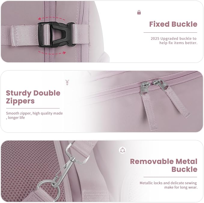 Sinaliy Travel Backpack for Women, Airline Approved Personal Item Bag | Waterproof 16 Inch Laptop Backpack for Work, College, Weekend, Business, Travel Bag with Wet Pocket, Purple - Image 7