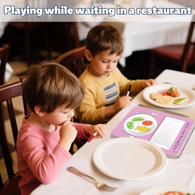 2 Pack Reusable Activity Game for Kids Ages 4-8, 8-12,Travel Games Include 56 Different Game,1-2 Players,Toy & Learning Tool for Road Trip Airplane Activity