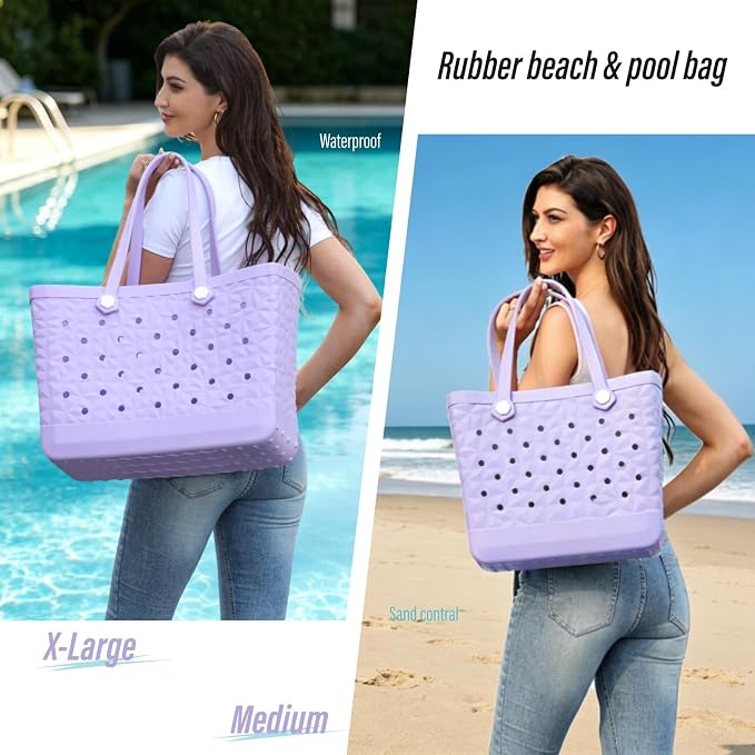 Rubber Beach Tote Bag Waterproof Tip-Proof Outdoor Tote Bag for the Beach Boat Pool Sports - Image 7