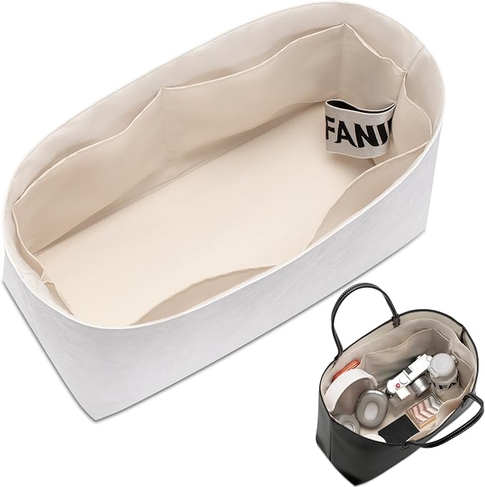 Lightweight Purse Organizer Compatible with Saint Louis GM | Handcrafted DuPont™ Tyvek®,Handbag Organizer Insert,1:1 Custom Fit,Craie,Designed for Minimalists, Office & Daily Commute by FANJIProject