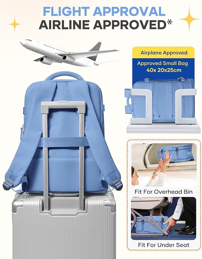 Travel Backpack for Women Airline Approved Carry on Backpack for Airplanes Mochila De Viaje Personal Item Travel Bag Spirit Airlines Personal Item Bag 18x14x8 Backpack for Traveling on Airplane - Image 8