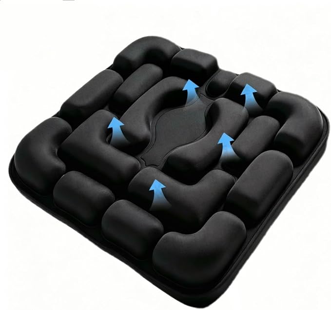 Sondor Travel Cushion, Upgraded Ergonomic 3D Airbags for Long Sitting | Inflatable pad for Airplane, Car, Office & Wheelchair; Built-in press valve, multi-chamber boosts airflow & eases hip strain by Unknown