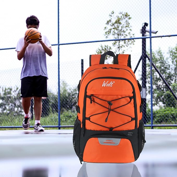 WOLT Basketball Backpack Large Sports Bag with Separate Ball Holder & Shoes Compartment, Best for Basketball, Soccer,Gym - Image 6
