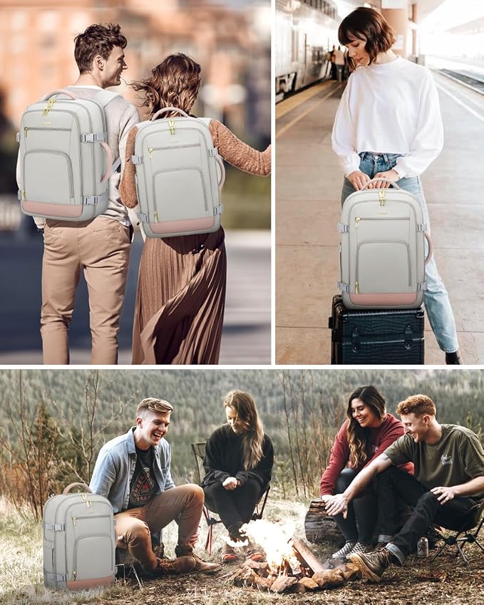 LOVEVOOK Carry On Travel Backpack For Women Flight Approved, 40L Large Personal Item Backpack Travel Bag for Airplanes, Business 17 Inch Laptop Backpack, Weekender Overnight Daypack, With 2 Cubes - Image 8