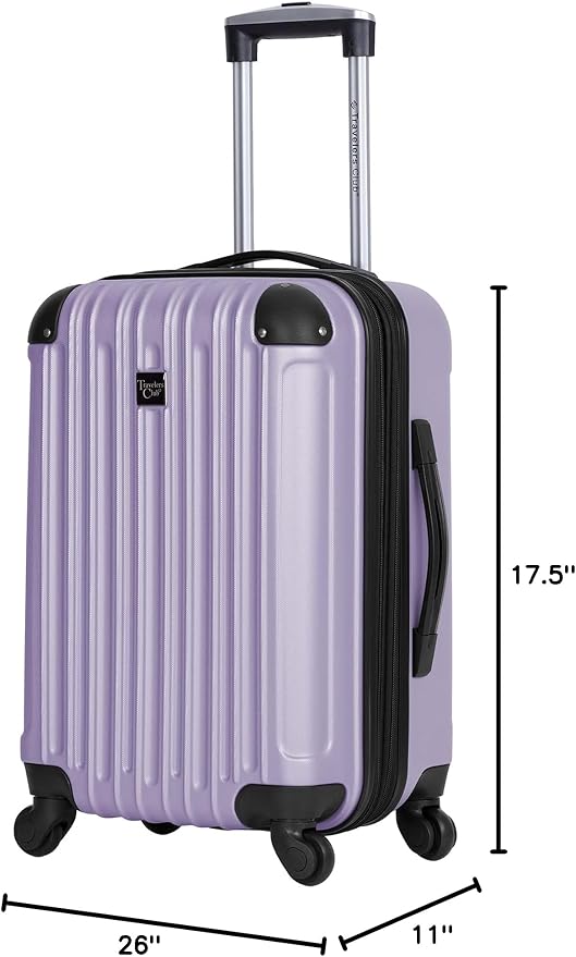Travelers Club Midtown Hardside 4-Piece Luggage Travel Set, Lilac - Image 12