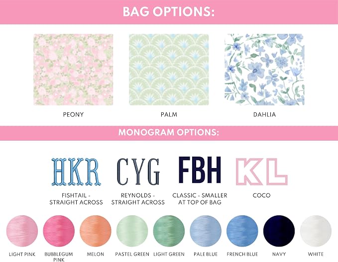 Personalized Flat Lay Makeup Bag - Clear-Coated Embroidered Cosmetic Organizer, Monogrammed Wide-Open Travel Pouch with Easy-Access Interior, Handmade Gift for Women (Peony) - Image 4