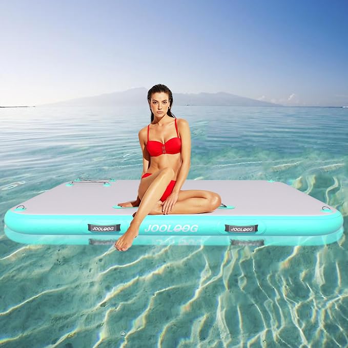 Inflatable Floating Dock Mat,6 inches Thick Inflatable Stable Platform Raft with Storage Bag None-Slip Surface for Lake Beach Pool - Image 5