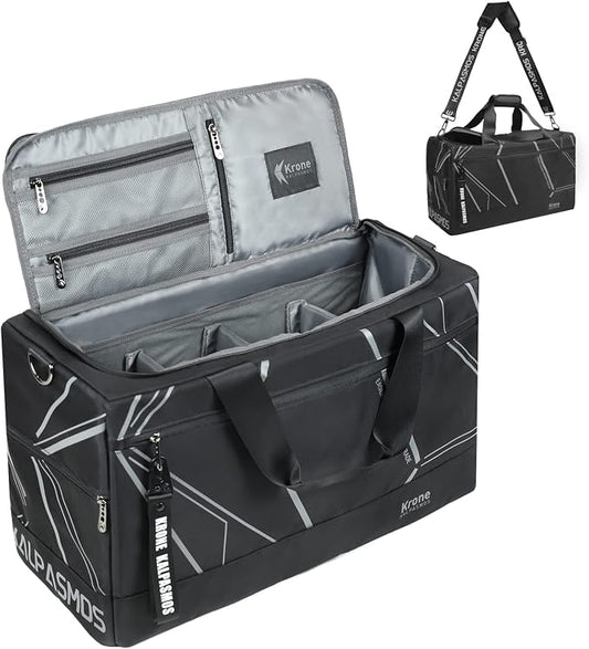 Sneaker Bag, Sport Duffel Bag for Men Women, Gym Bag, Gear Bag, Krone Kalpasmos Versatile Travel Duffel Bag with 3 Removable Dividers, 1 Shoulder Strap, Travel Essential, Cool Grey by KRONEKALPASMOS