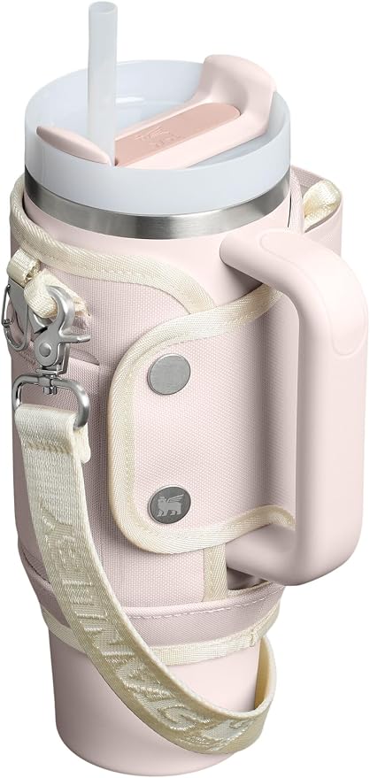 STANLEY All Day Quencher Carry All for 30 oz Tumbler with Handle | Crossbody Bag with Phone Holder Pocket, Card Sleeve & Detachable Strap | Water Bottle Carrier Bag | BPA-Free | Rose Quartz - Image 2