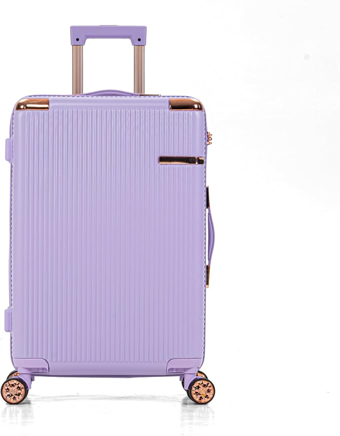 Merax Luggage Sets 4 Piece with Cosmetic Case TSA Lock, Hardside ABS Carry On Suitcase with YKK Zippers Lightweight Rolling Travel Luggage Sets with Spinner Wheels,14+20+24+28 IN,Purple - Image 5