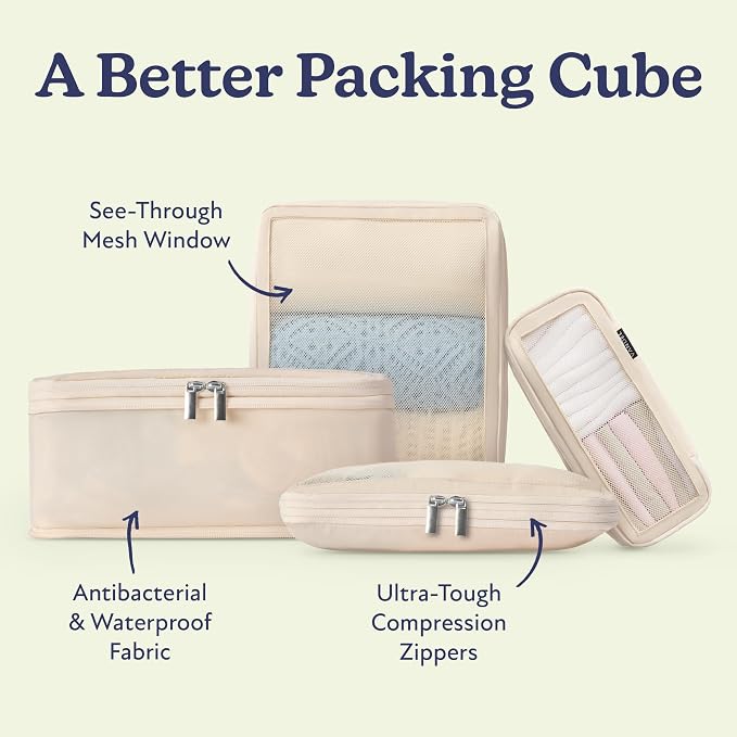 Vandel Space-Saving Compression Packing Cubes for Women and Men, Compressible Carry On Suitcase Organizer, Luggage Packing Cubes for Travel, Organizer Bags for Luggage and Backpacks - Image 3