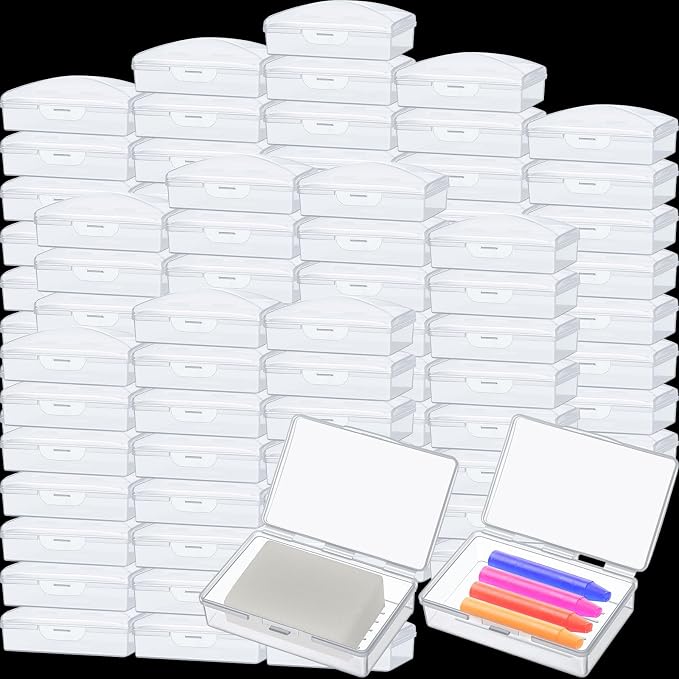 Reallnaive 100 Pcs Travel Soap Container Portable Plastic Soap Boxes Bulk with Lid Homeless Donations Bulk Gym Shower Tour Groups Hotel Outdoor Camping (White) by Unknown