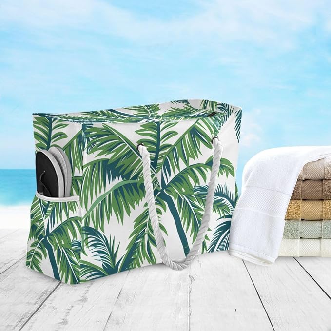 senya Large Beach Shoulder Bags Canvas Tote Water Resistant for Gym Travel Daily - Image 3