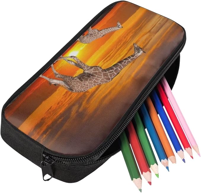 Kids Novelty Animal Backpack and Lunch Box for Boys Girls Student Lightweight 17 Inch School Masai Giraffe Backpack with Lunch Bag Pencil Case Kids Comfy Padded Black Large Bookbag - Image 5