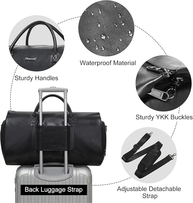 Convertible Garment Bag, Carry-On Suit Bag with Shoulder Strap | 2-in-1 lightweight garment travel bag for men and women, suit bag with shoulder strap for weekend getaways - Image 3